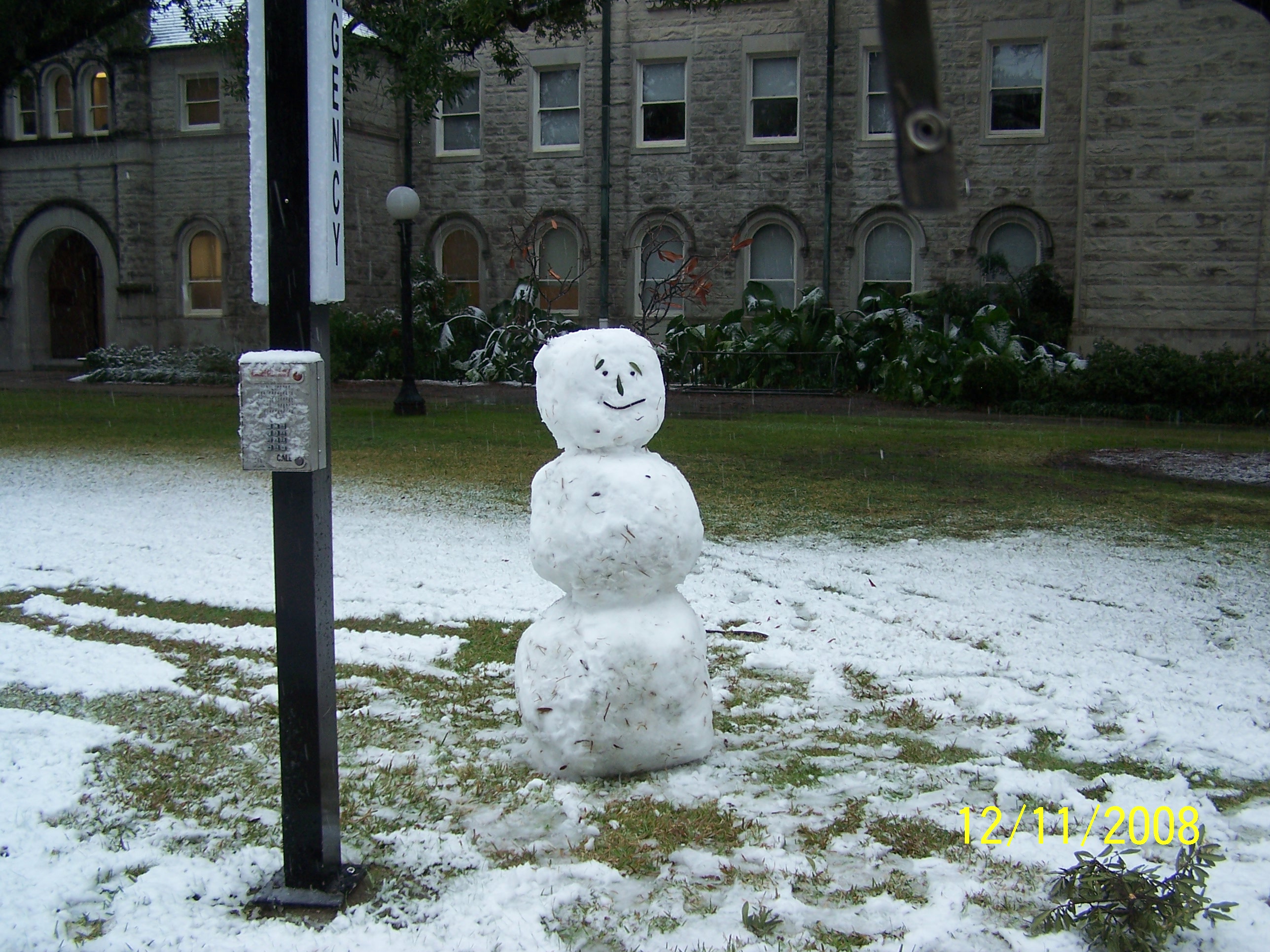 Tulane in the snow 12-11-08