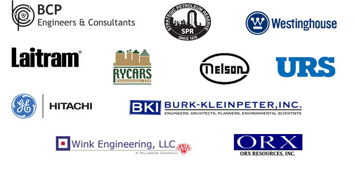 Laitram, BCP Engineers &amp; Consultants, Nelson, GE Energy, Excel, Wesitinghouse, Lockheed Martin, Stategic Petroleum Reserve
